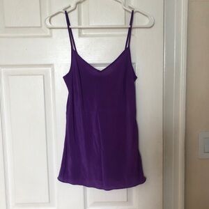 J Crew 100% silk cami camisole tank top spaghetti strap XSP Purple